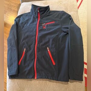 Spyder Men's Black Jacket with Red Accents Large